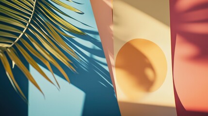 A close-up of a poster mockup with customizable text, set against a colorful background