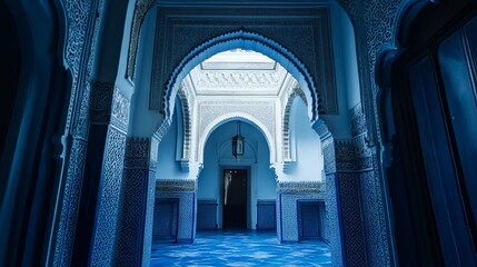 Moroccan Architecture: Intricate Arches and Blue Tiles