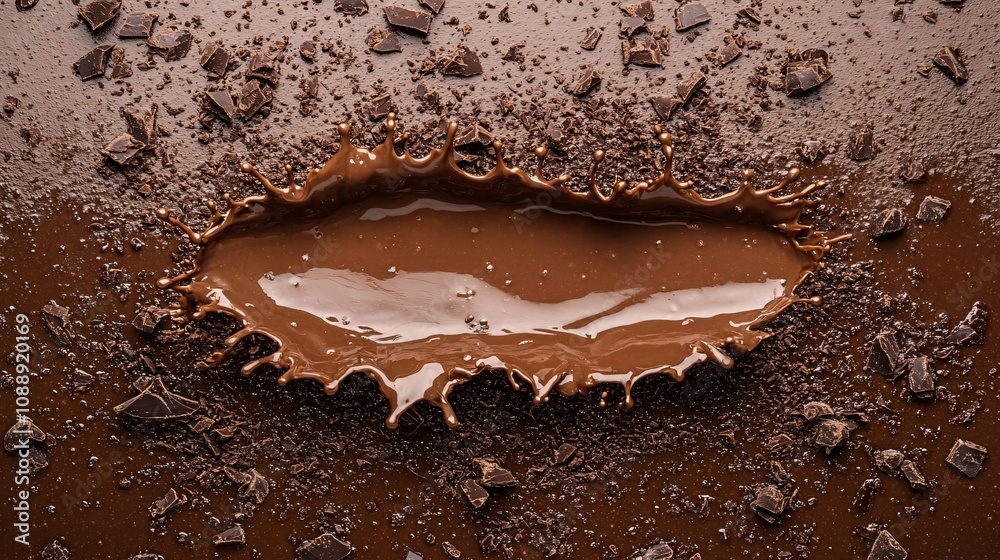 Aufkleber 45-degree topview isolated on background a decadent chocolate smoothie with a rich brown splash acce
