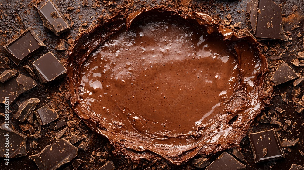 Aufkleber 45-degree topview isolated on background a decadent chocolate smoothie with a rich brown splash acce