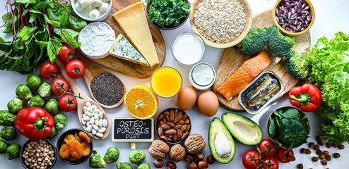 Food products recommended for osteoporosis and healthy bones