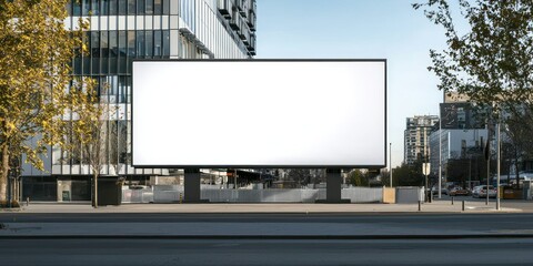 Obraz premium A large billboard mock-up displayed in an urban setting, promoting a new product launch