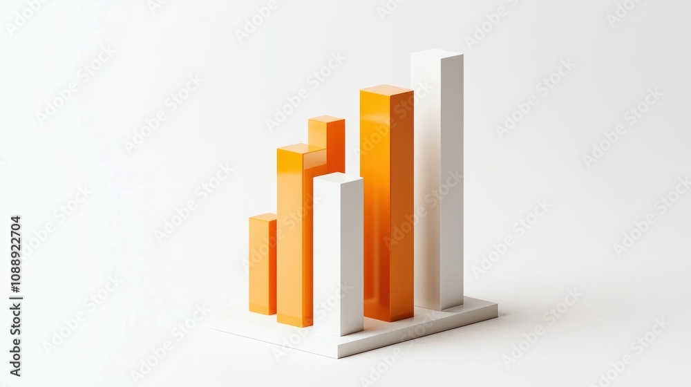 Poster A 3D bar graph displaying data with orange and white bars on a light background.