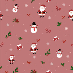 Christmas Potters on a beautiful background with space for a copy, New Year. Vector illustration with snowmen and santaclaus, christmas twigs and flowers, winter banner