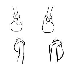 Kettlebell vector sketch icon isolated on background. Hand drawn Kettlebell icon.