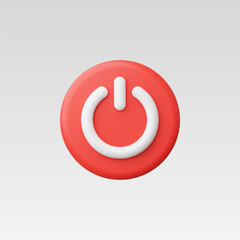 3d Realistic Power button Icon vector illustration