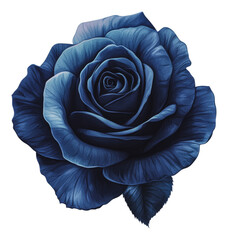 PNG Dark blue rose in full bloom