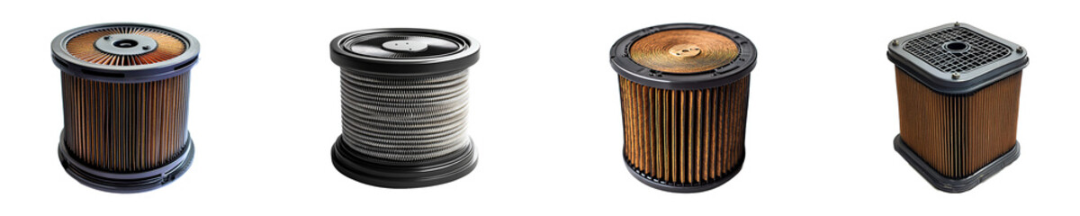 Collection, Set of Air Inlet Filter isolated on transparent background.
