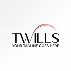 Logo design graphic concept creative premium vector stock image graphic word text Twills font swoosh artistic brush. Related beauty fashion top brand 