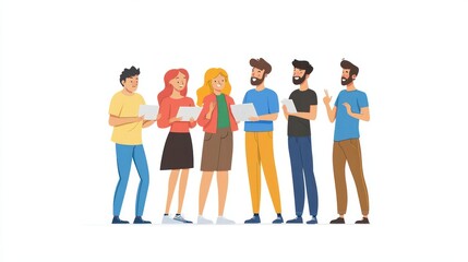 Obraz premium Group of people learning basic sign language gestures together