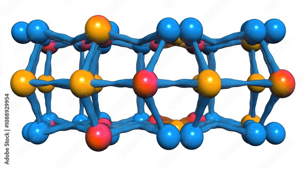 Poster A 3D model of a graphene atomic structure, with its hexagonal molecular grid highlighted, representing the cutting-edge advances in nanotechnology.