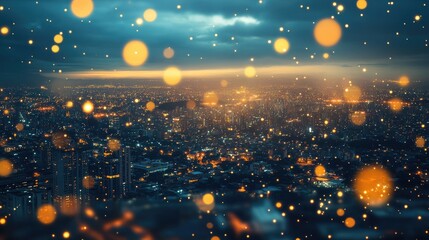 A city at night in South America, with sparkling lights illuminating the skyline, representing the vibrancy and energy of the urban environment.