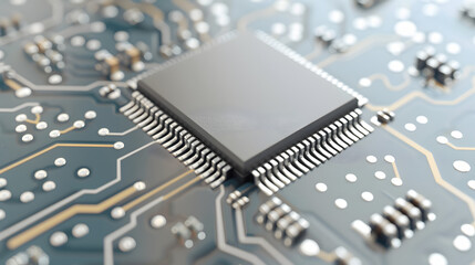 powerful computer processor microchip with the word representing artificial intelligence, ai technology with a white accent, minimalism, png