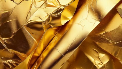advertising campaign or animation background with gold textures and golden foil metallic sheets