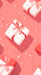 Fototapeta premium Christmas gift box pattern backgrounds celebration anniversary.