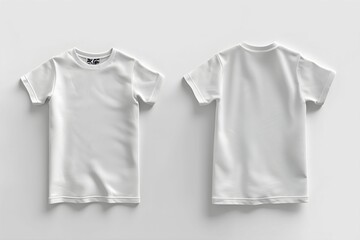 white t-shirt front and back view for mockup
