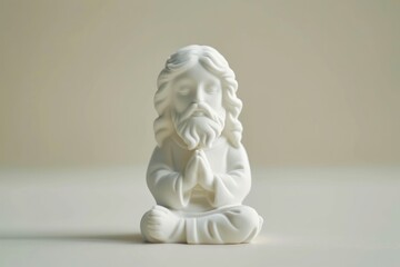 Clay 3d jesus sculpture figurine white.