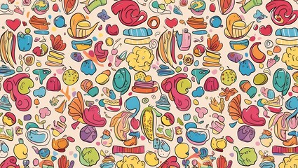 Fototapeta premium Funky & Fun - Quirky Doodle Backgrounds for Every Project, Customed Quality, Extended Version