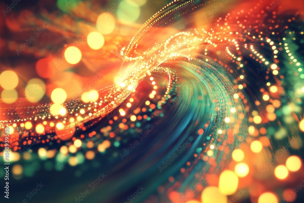 Aufkleber Abstract colorful light trails and bokeh effects create a dynamic visual experience.