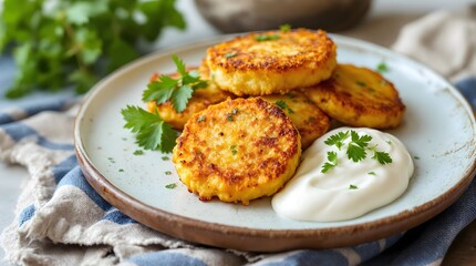 Patatokeftedes &ndash; Greek Potato Fritters with Herbs (Greek Cuisine)