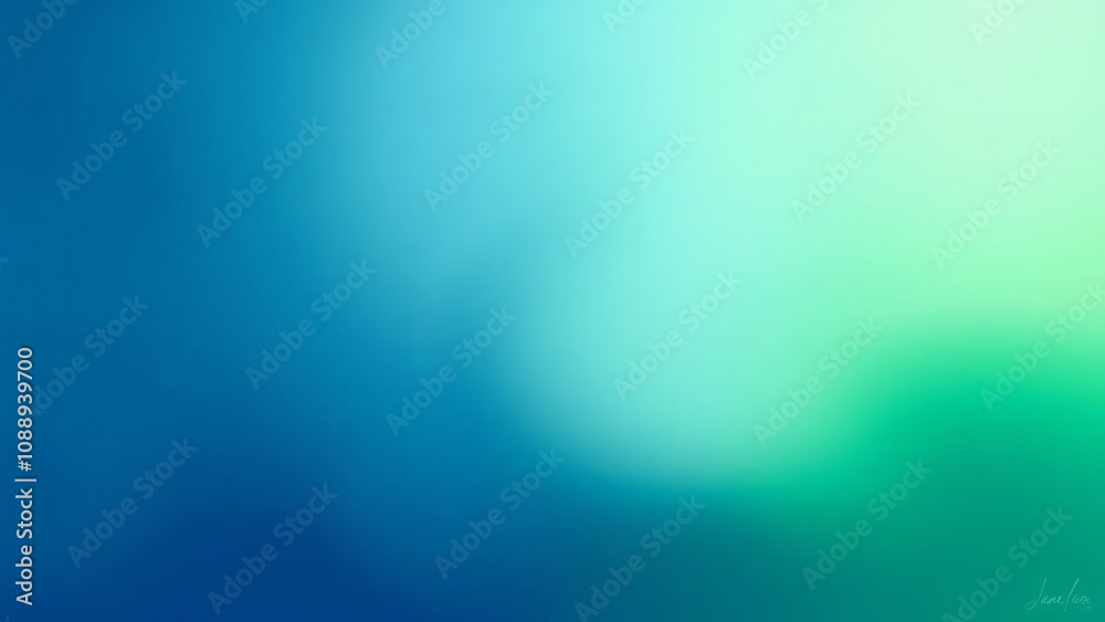 Poster a soft and smooth gradient transitioning from deep blue to vibrant green, creating a calming abstrac