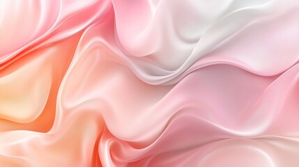 Obraz premium Elegant fabric flow abstract aesthetics digital art warm pastel hues soft textures visual serenity