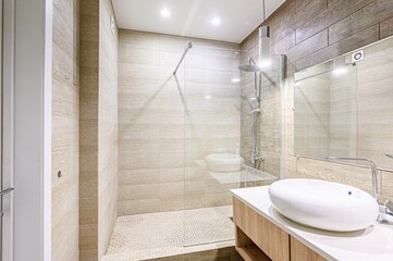 interior apartment room bathroom, sink, decorative elements, toilet. WC, sanitary unit, wash room