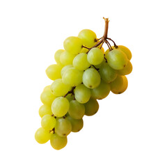 Fresh Green Grapes Bunch on Transparent Background