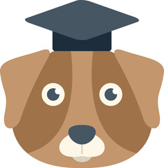Cute dog is celebrating graduating with a graduation cap