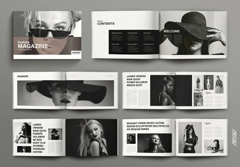 Fashion Magazine Landscape Layout Template
