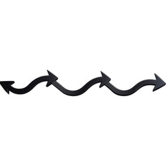 A series of black arrows arranged in a wavy line, illustrating direction and movement against a light background.