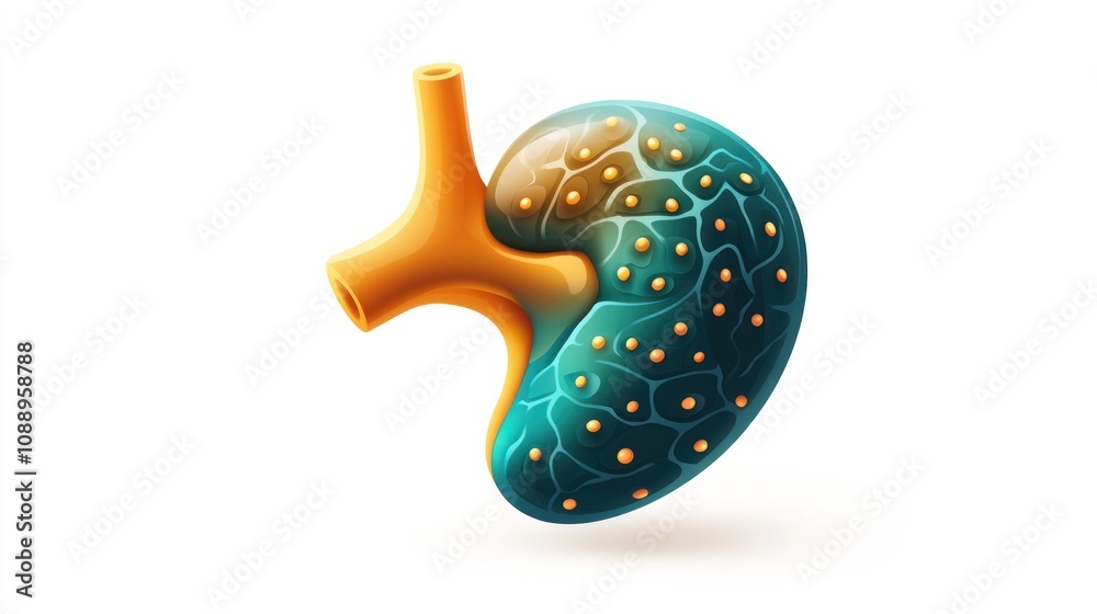 Aufkleber a stylized illustration of a kidney with a branching structure.