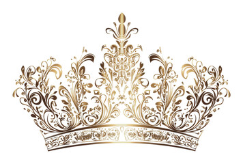 PNG Intricate golden crown design