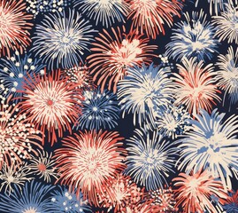 Fototapeta premium Pastel fireworks pattern celebration backgrounds.