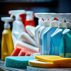 Cleaning Supplies and Sponges for Household Chores