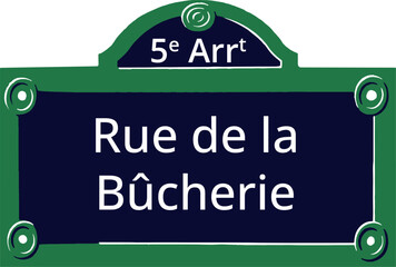 0741_5e Arrt, Elegant Parisian Street Sign