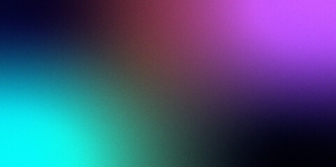 Blue purple grainy gradient vertical glowing abstract light wave on black noise texture background .Neon purple blue and mint green colorful gradient background Best design for your ad, poster, bann.	