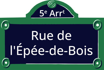 0780_5e Arrt, Elegant Parisian Street Sign