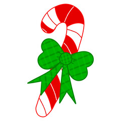 candy stick decorated with a green bow