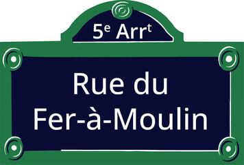 Obraz premium 0785_5e Arrt, Elegant Parisian Street Sign