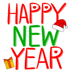 happy new year word for decoration