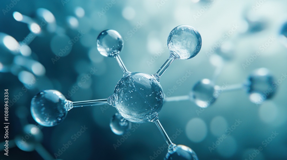Poster A close-up view of a molecular structure, emphasizing scientific concepts and research.