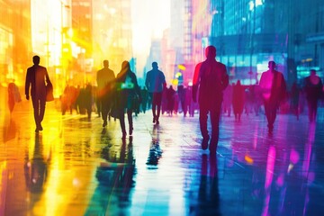 Urban Silhouette in Colorful Cityscape