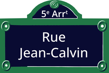 Obraz premium 0816_5e Arrt, Elegant Parisian Street Sign