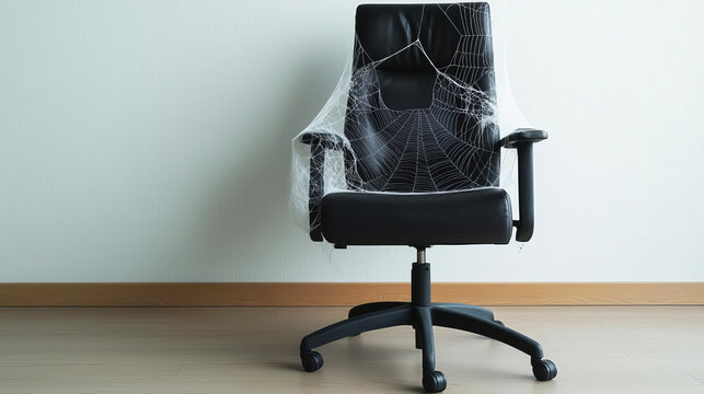 The shortage of workers is represented by an office chair covered with cobwebs, symbolizing the lack of qualified staff available in the market