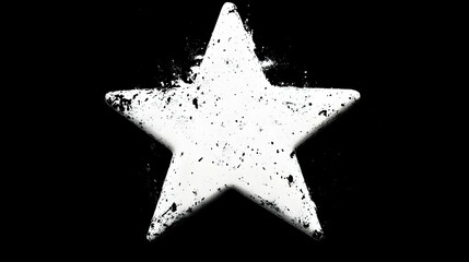 A White Star with Black Specks on a Black Background