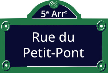 0871_5e Arrt, Elegant Parisian Street Sign