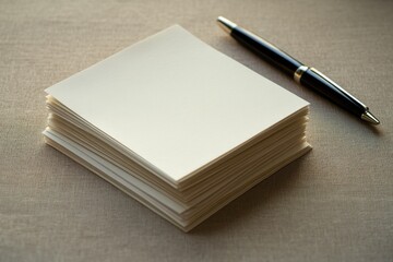 Blank Notepad and Pen on a Soft Surface