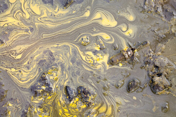 Marble abstract acrylic background. Marbling artwork texture. Agate ripple pattern. Gold powder.