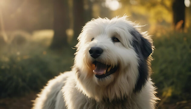 Old English Sheepdog dog portrait